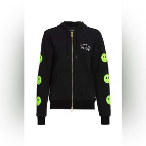 Le Superbe Just be Nice black neon free smile hoodie